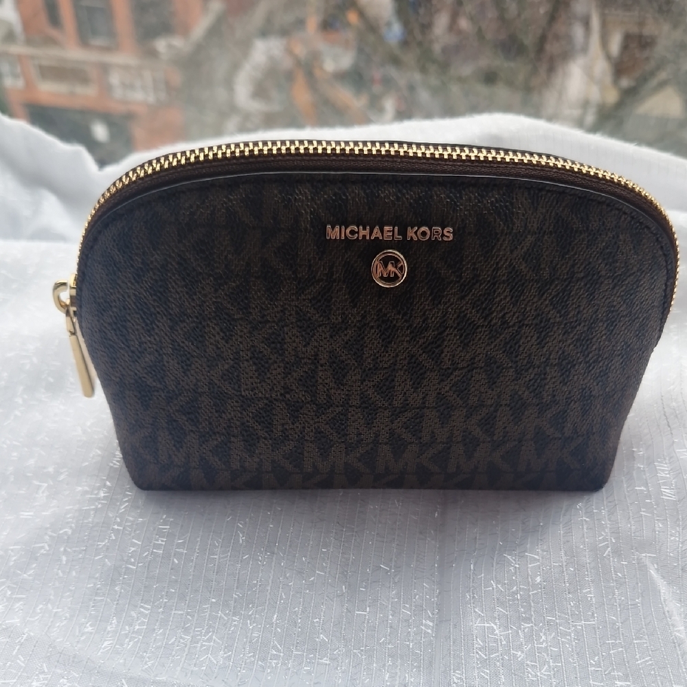 Michael Kors Dark Brown Monogram Pouch